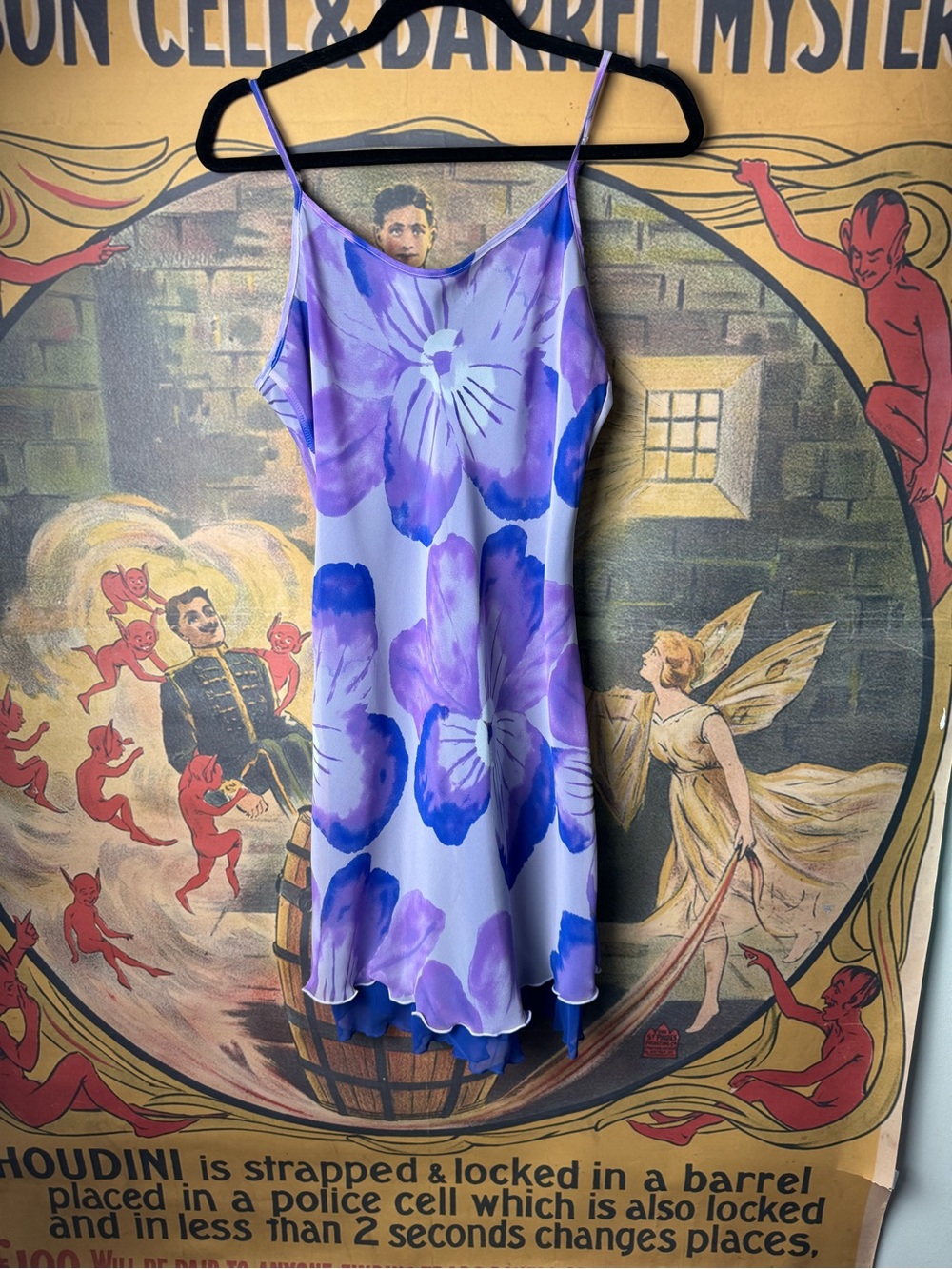 Simon Chang Subrosa Lavender & Purple Floral Slip Dress